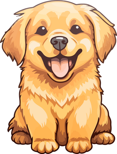 Vector illustration kawaii Golden Retriever sticker